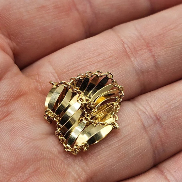 Sterling Silver Gold Plated Ladder  Rings Size 8 - Picture 5 of 8